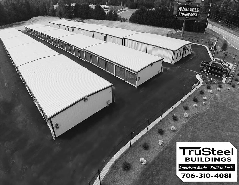 Greyscale Mini Storage - compact and convenient steel mini storage building kit